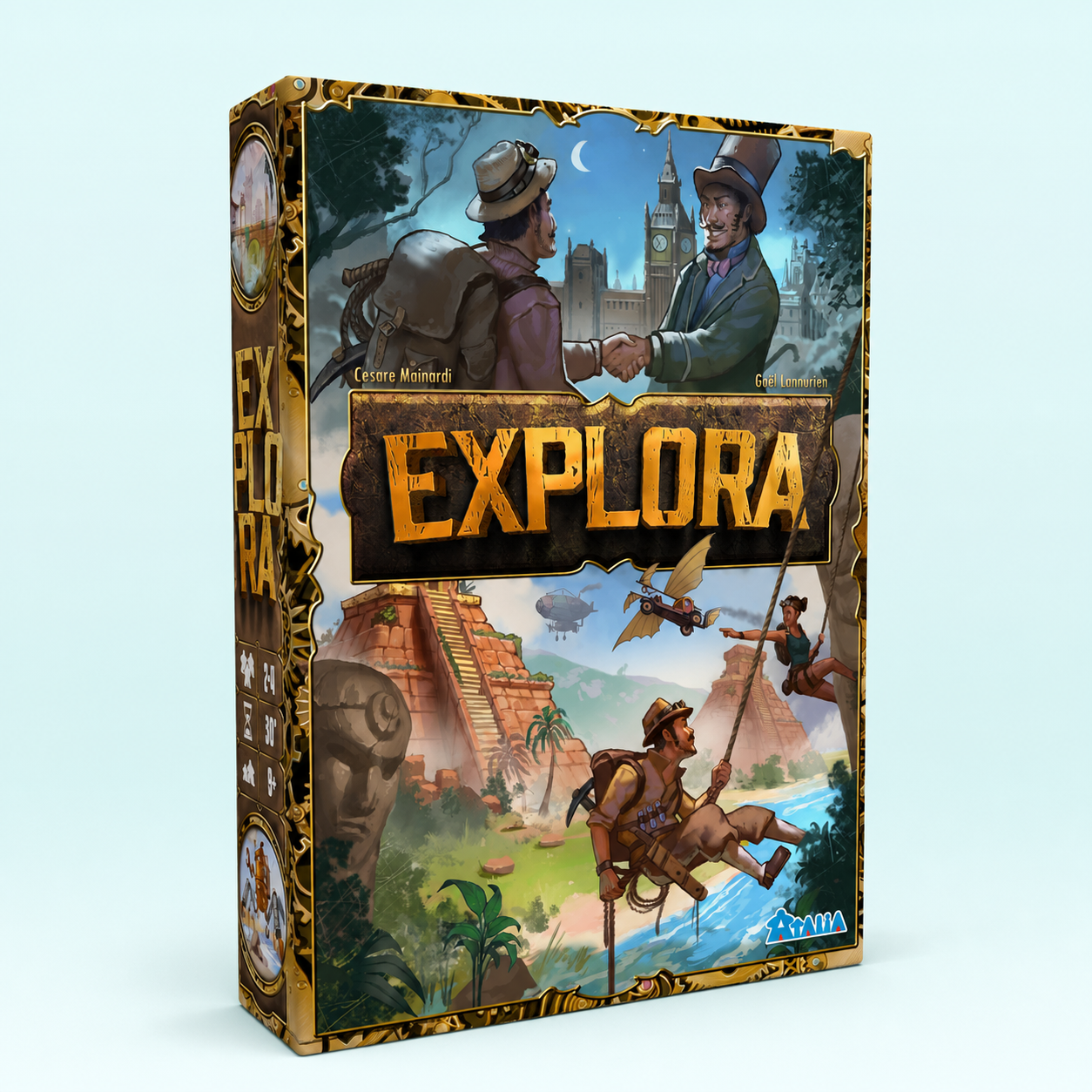 Boîte du jeu Explora, de Cesare Mainardi et Gaël Lannurien